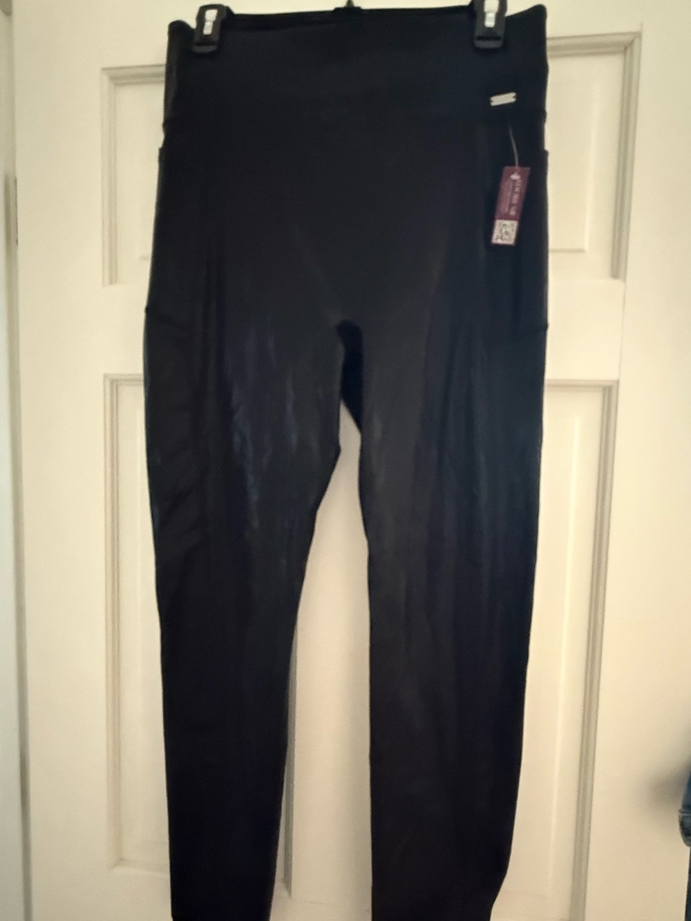 Adore Me Black Shiny High-Rise Leggings